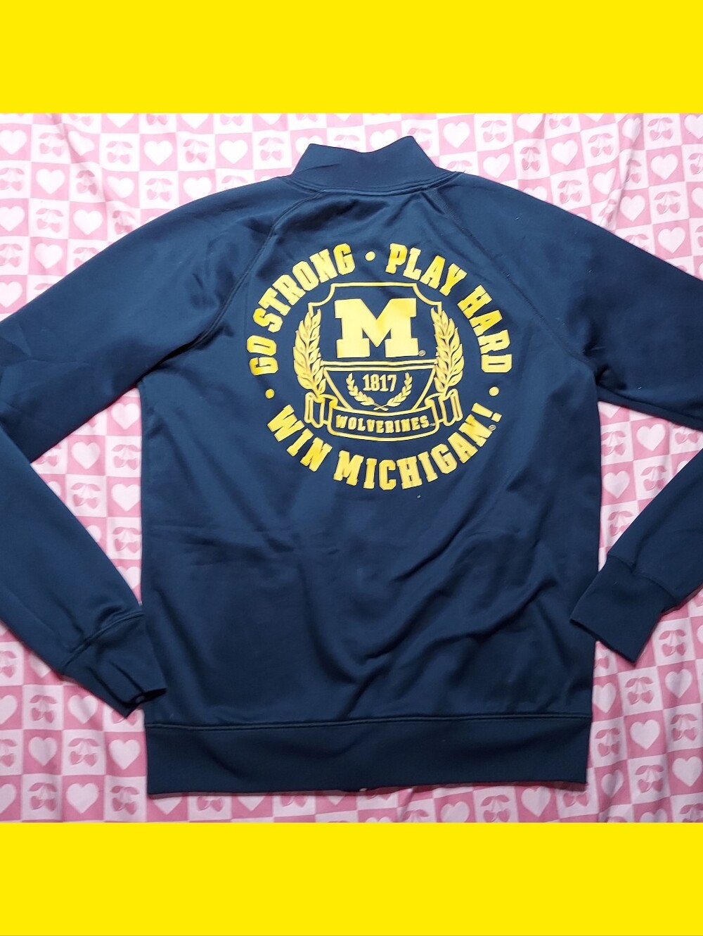 PINK Victoria's Secret Michigan Wolverines Navy Blue Zip-Up Hoodie